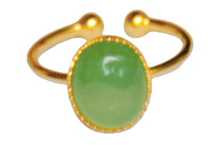 Bague plaqué or et aventurine