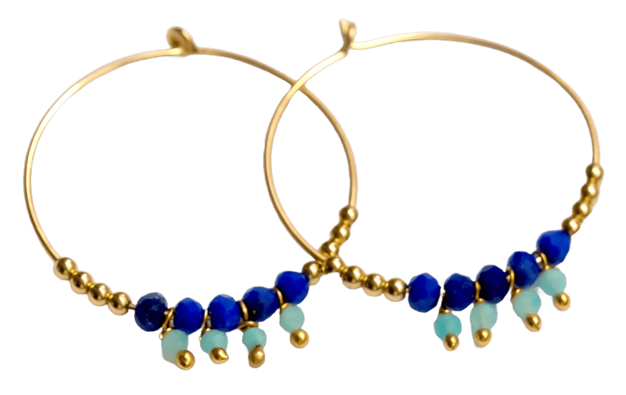 Boucles d’oreilles lapis-lazuli et amazonite
