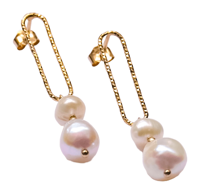 Boucles d’oreilles plaqué or et perles d’eau douce