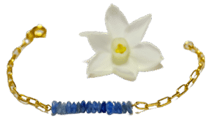 Bracelet plaqué or et kyanite