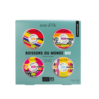 Coffret cadeau 4 boissons du monde bio