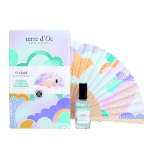Coffret éventail et parfum d'ambiance coton thé blanc Udani 50ml
