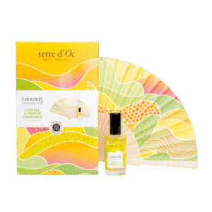 Coffret éventail et parfum d'ambiance mandarine-yuzu Laotong 50ml