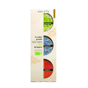 Coffret les grands thés verts bio du Japon (Genmaicha - Ojicha - Kukicha)