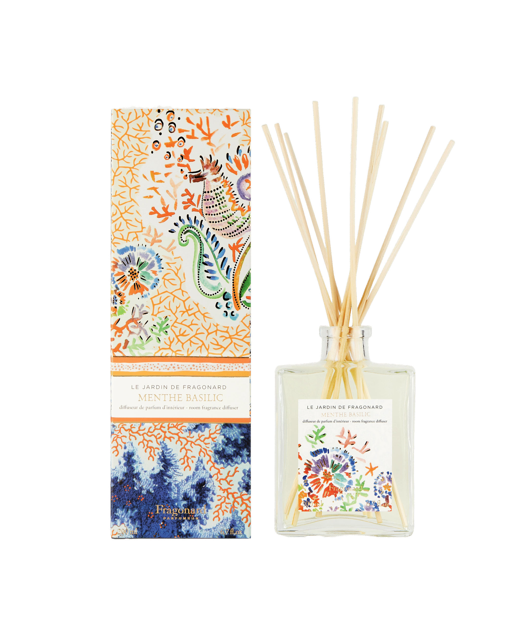 Diffuseur Menthe Basilic + 10 bâtonnets