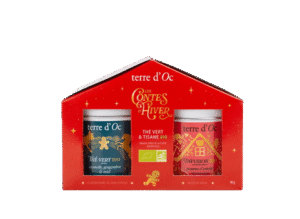 Duo thé vert gingembre 50g et tisane pomme d'amour 40g