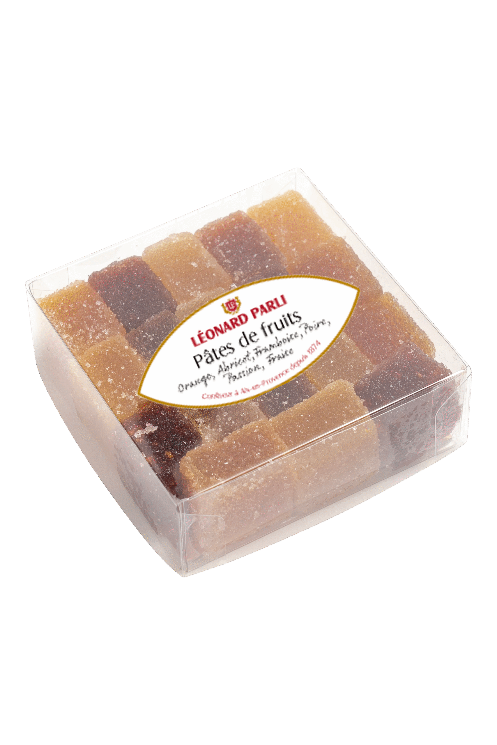 Étui carré Pâtes de fruits assorties - 200g - 18 pcs