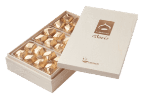 Marrons glacés pliés coffret bois décorés