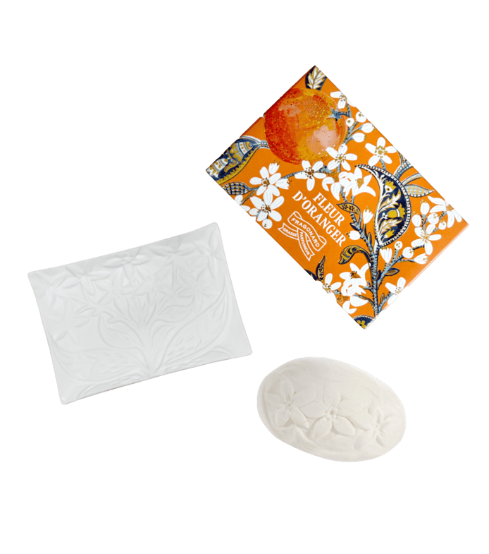 Savon 150g + porte savon Fleur d'Oranger