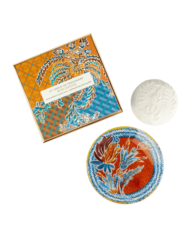 Savon 150 g + porte savon Rose Lavande