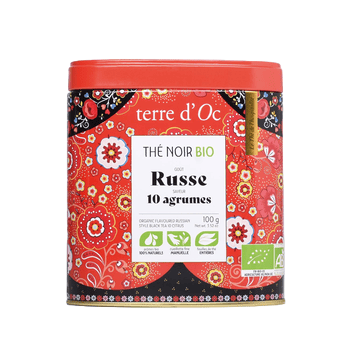 Thé noir 10 agrumes gout russe bio - 100g
