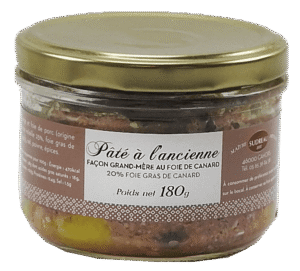 Pâté à l'ancienne facon grand-mère 20% foie gras bocal - 180g