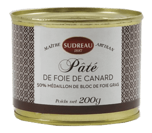 Pâté de foie de canard, 50% bloc de foie gras de canard boite - 200g