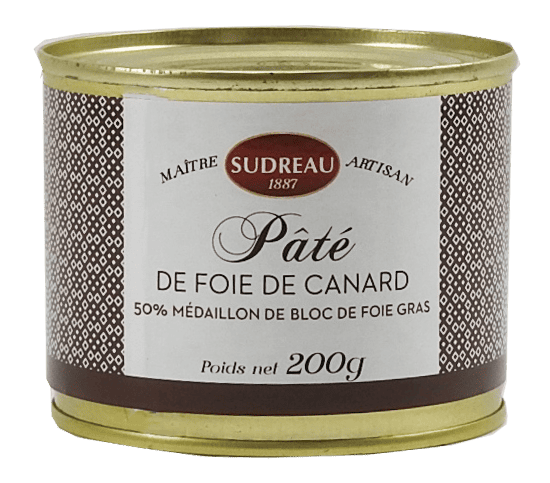 Pâté de foie de canard, 50% bloc de foie gras de canard boite - 200g
