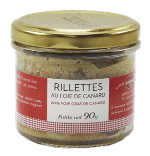 Rillettes de canard 20% foie gras bocal - 90g